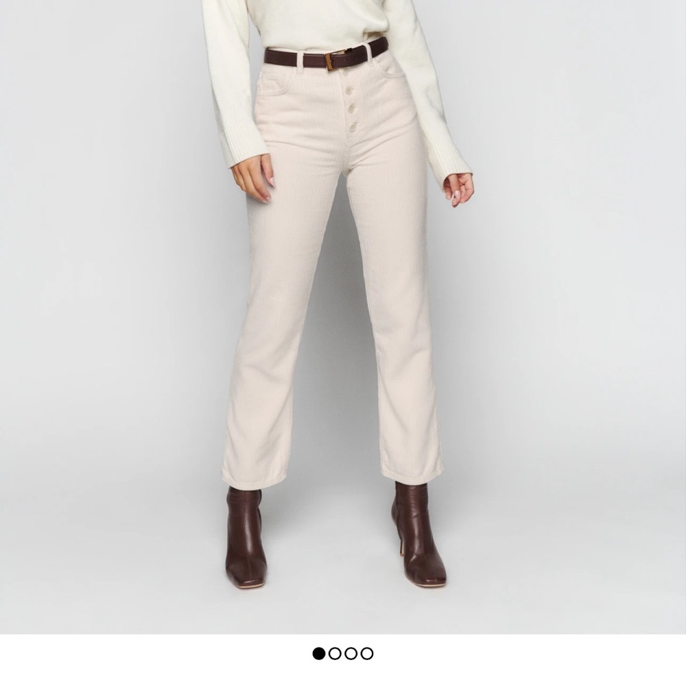Reformation Cynthia Button Fly High Rise Corduroy Pants